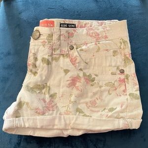 Pink Rose Denim Shorts